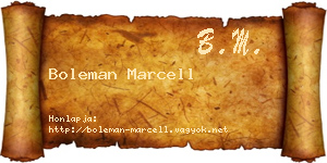Boleman Marcell névjegykártya